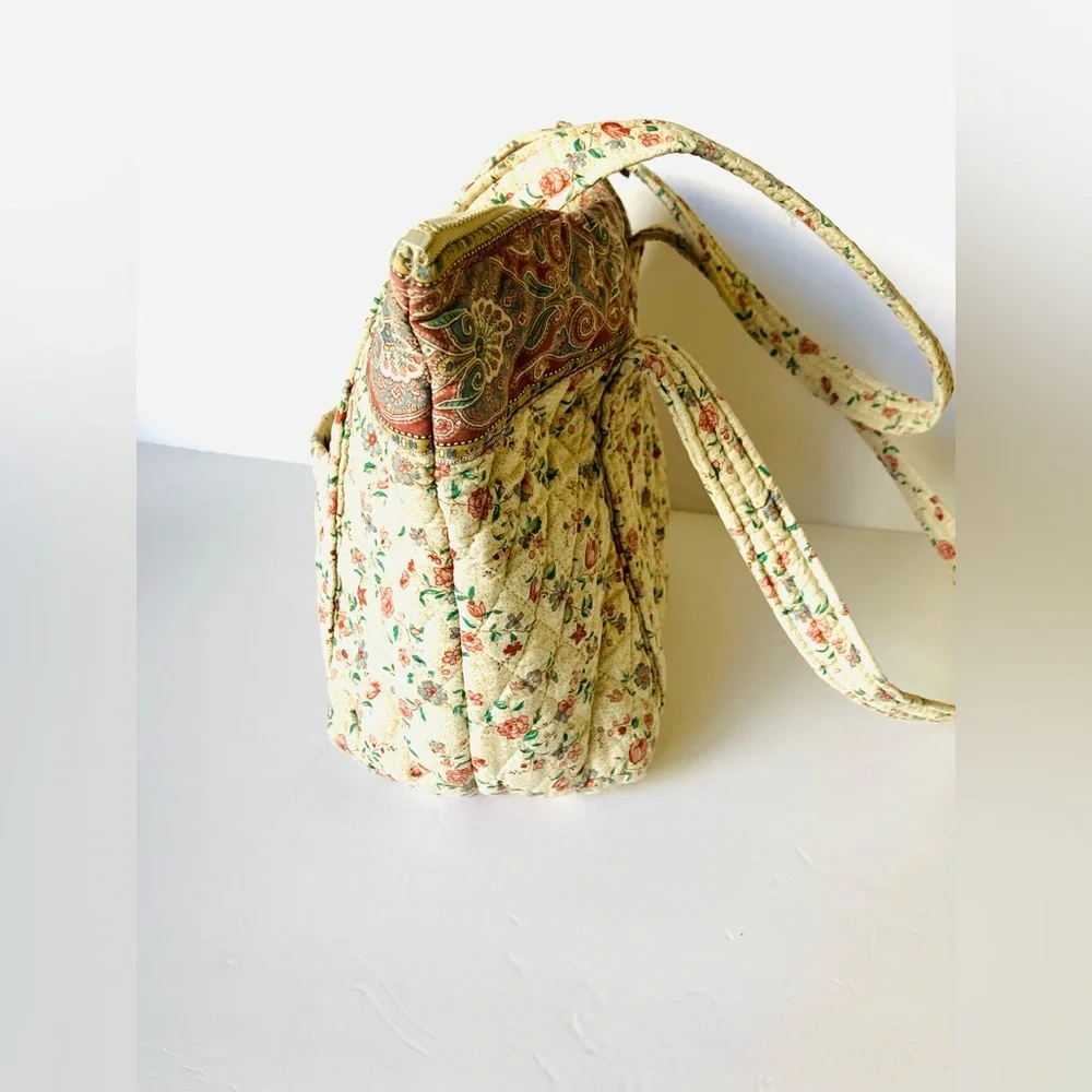 Vintage Vera Bradley Cream Paddy 1985 Indiana Tote Bag & Checkbook Cover Rare! - Picture 3 of 12